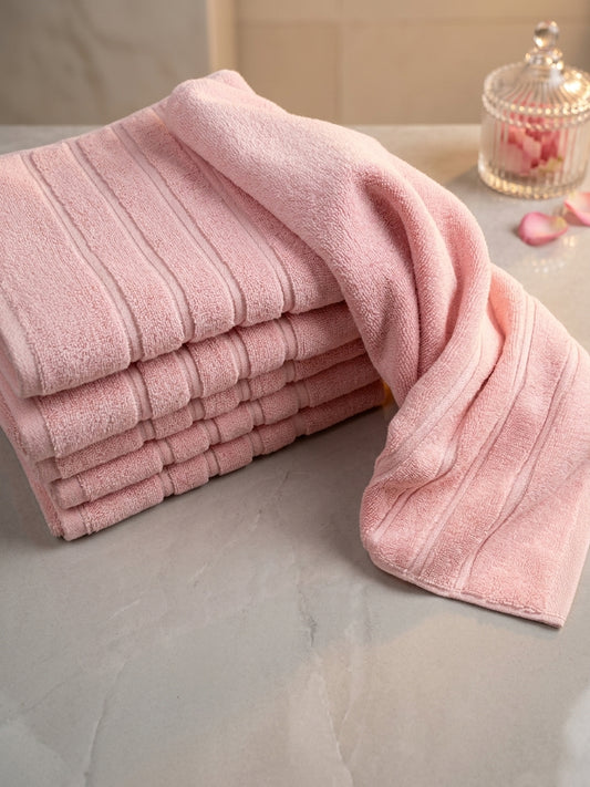 Premium Soft Pink Ribbed Face Towel (20" x 30")