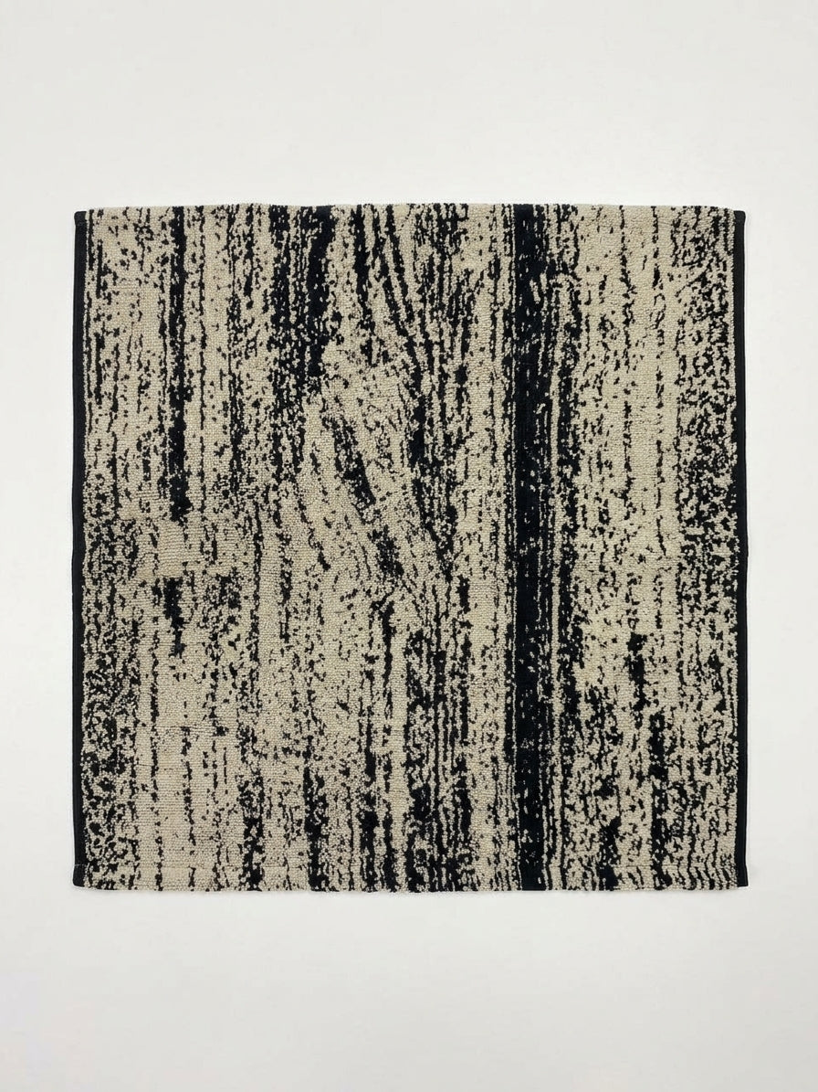 Modern Black & Beige Textured Pattern Face Towel (20" x 30")