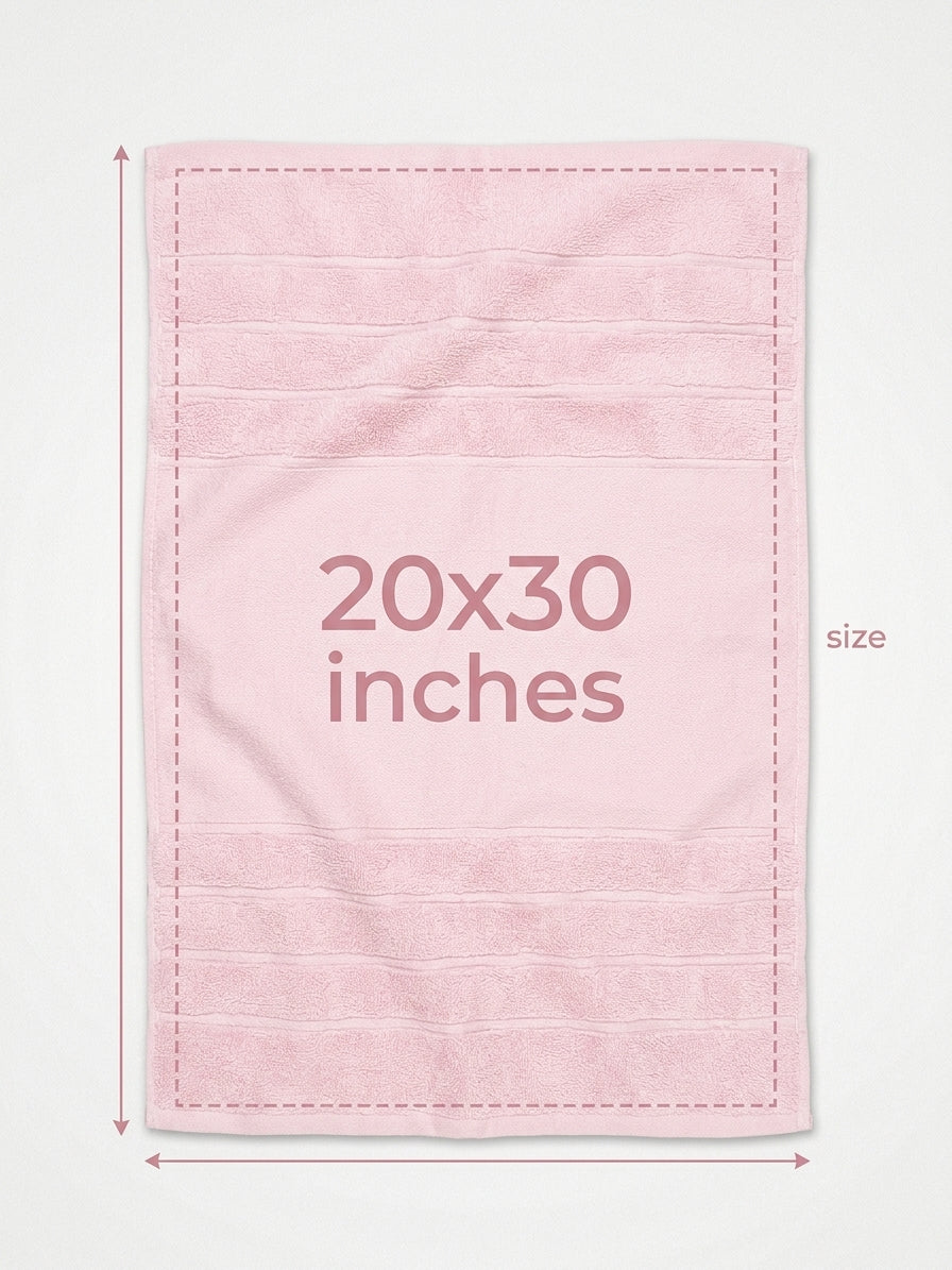 Premium Soft Pink Ribbed Face Towel (20" x 30")