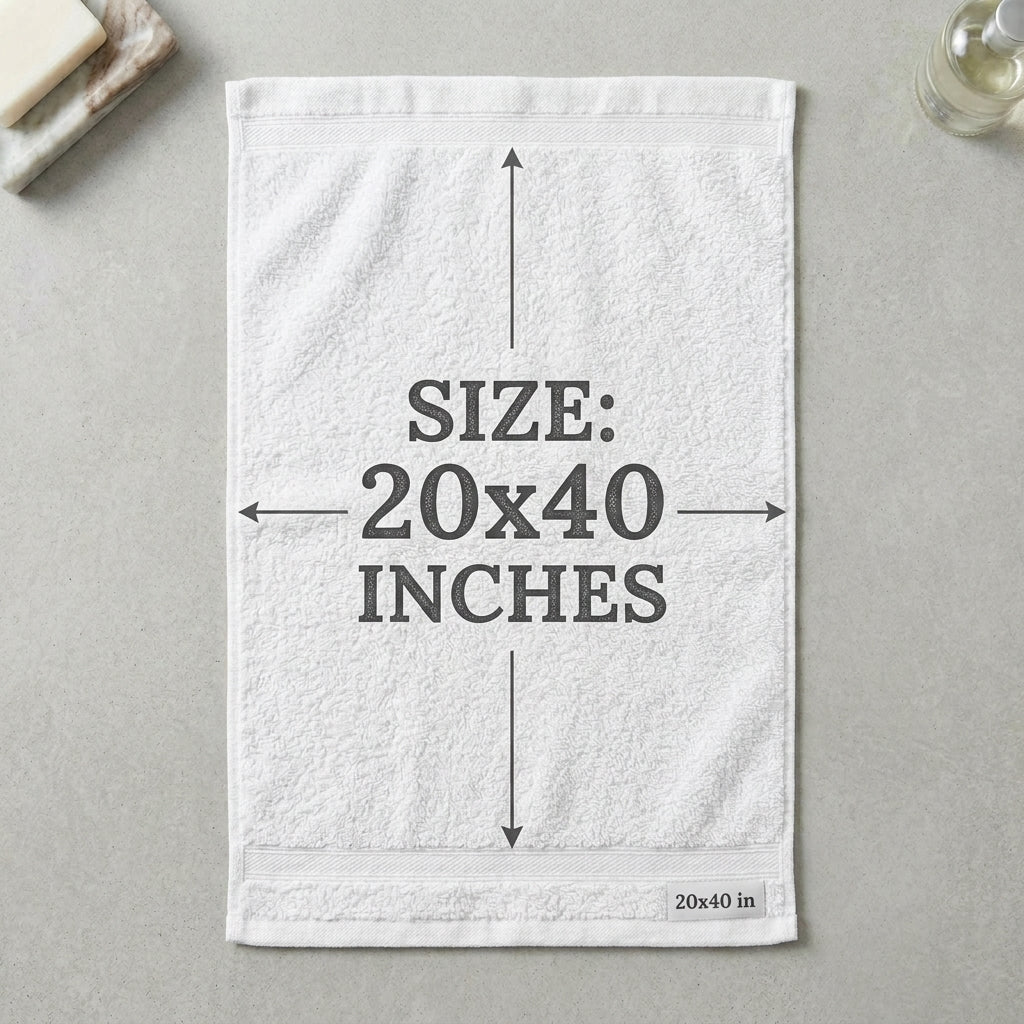 Classic Luxury Pure White Hand Towel (20" x 40")
