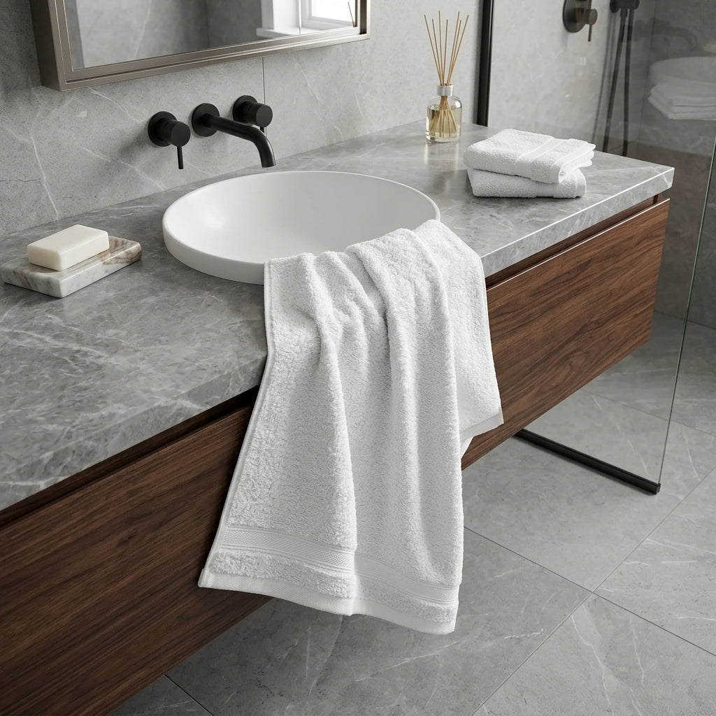 Classic Luxury Pure White Hand Towel (20" x 40")