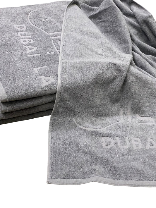 Premium Hotel Quality Embossed Grey Bath Towel – 30x60 Inches