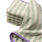 Premium Sage Green Striped Microfiber Hand Towels (20x40 Inches)